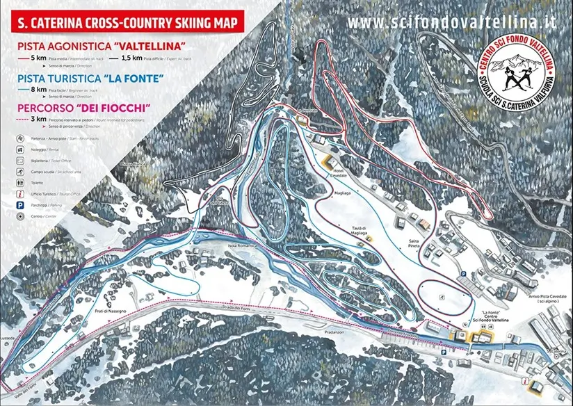 map cross-country ski run santa caterina